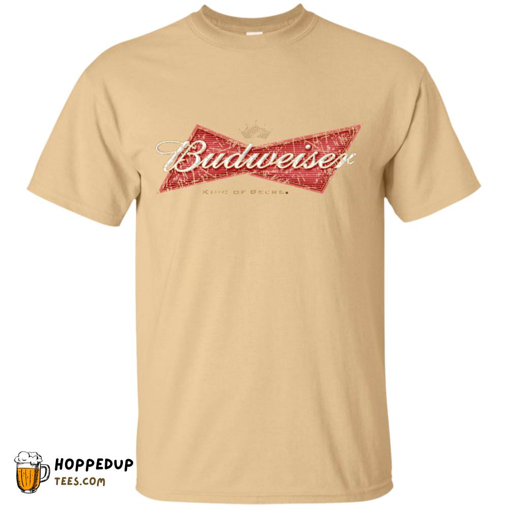 Budweiser Colorful Worn Pattern Label T-Shirt HU Budweiser Colorful Worn Pattern Label T-Shirt HU