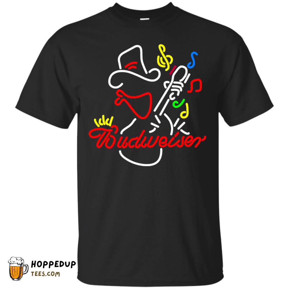 Budweiser Cowboy Guitar Graphic Pattern Tee HU Budweiser Cowboy Guitar Graphic Pattern Tee HU