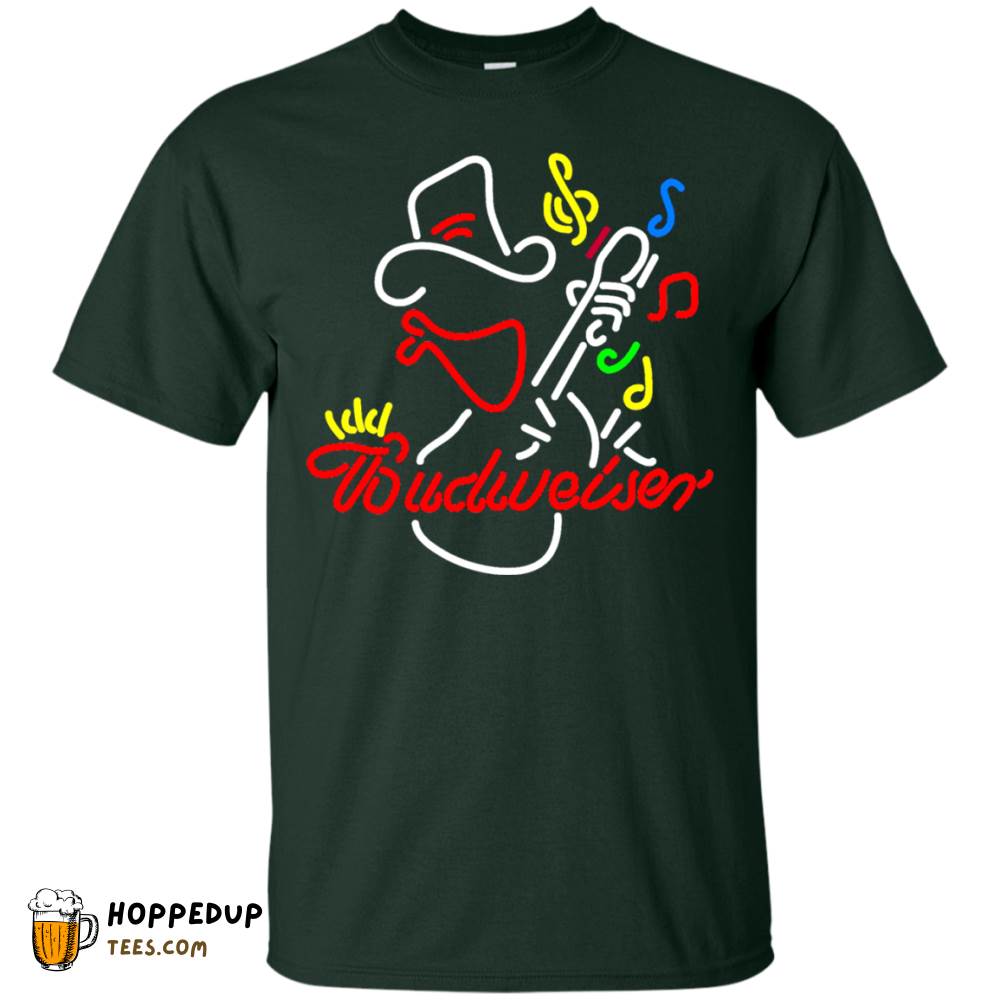 Budweiser Cowboy Guitar Graphic Pattern Tee HU