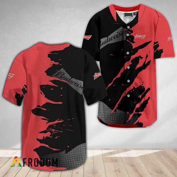 Budweiser Crack Pattern Metal Jersey Shirt HU