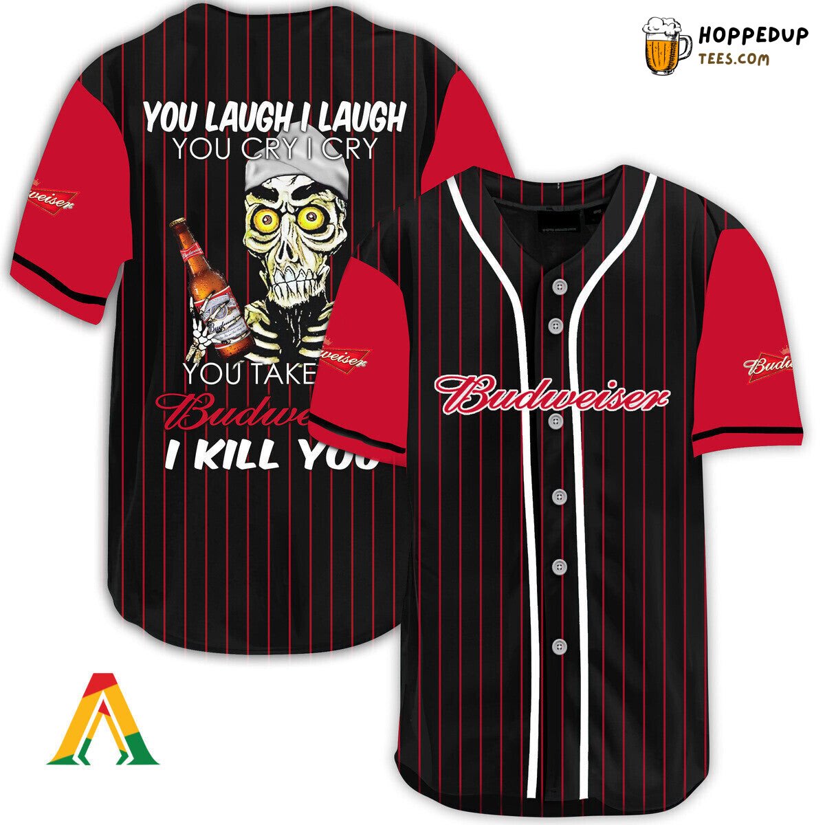 Budweiser Defender Baseball Jersey Unique Laugh Cry Distinctive Design Look