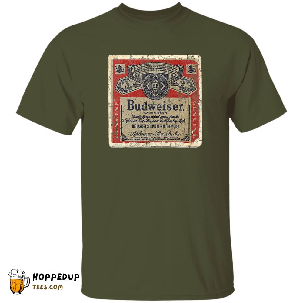 Budweiser Distressed Coaster Design Tee HU Budweiser Distressed Coaster Design Tee HU