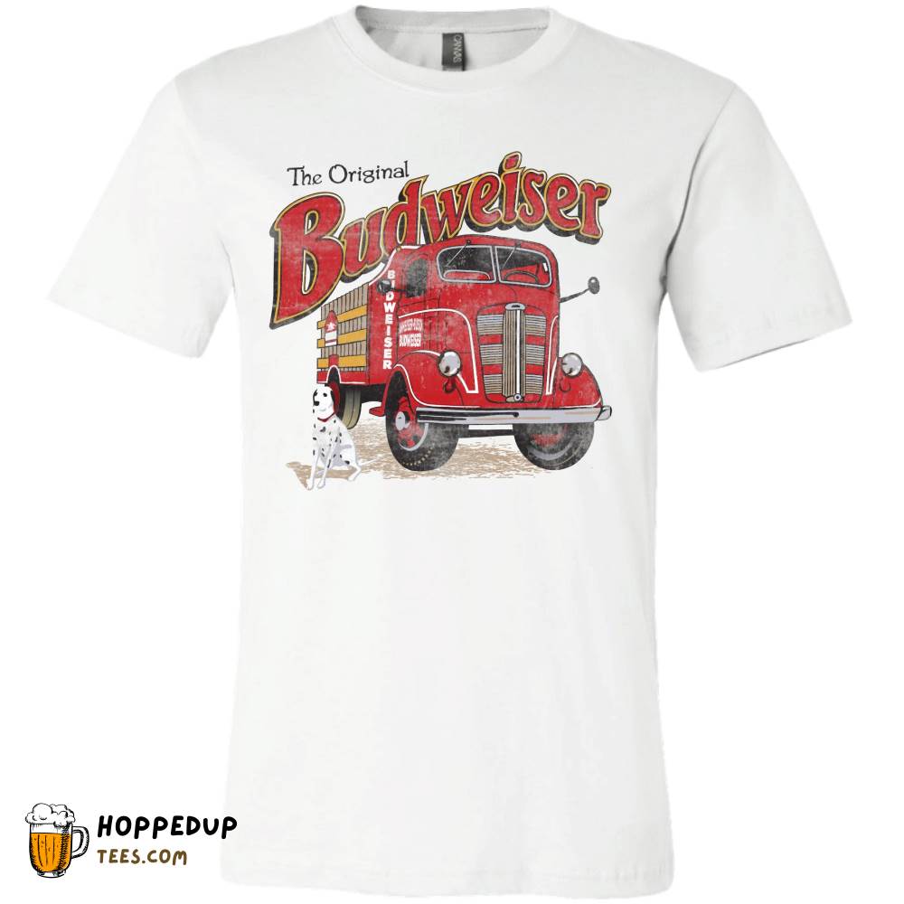 Budweiser Fire Truck Graphic White T-Shirt – HU Budweiser Fire Truck Graphic White T-Shirt – HU