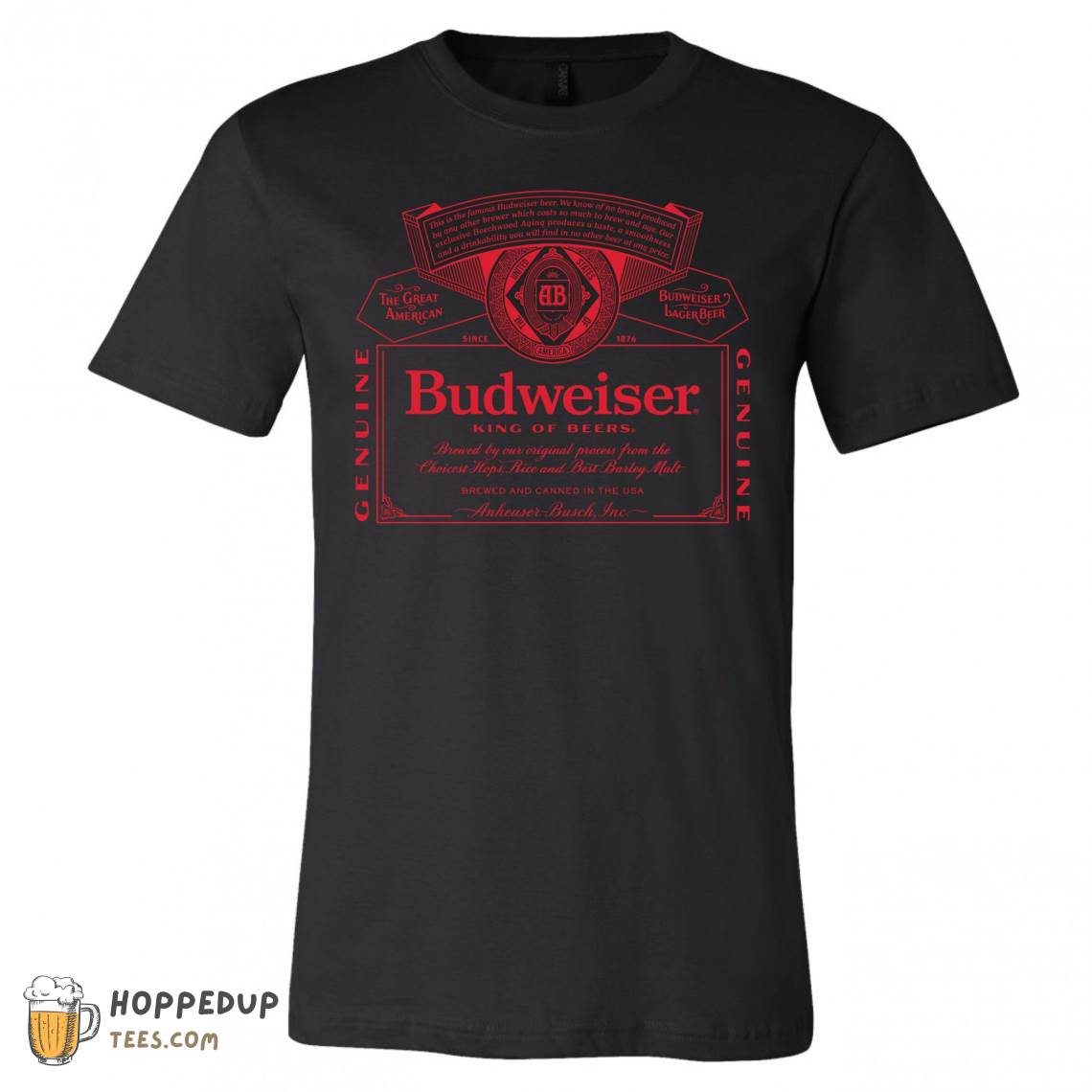 Budweiser King Of Beers Red Label Black Graphic Tee