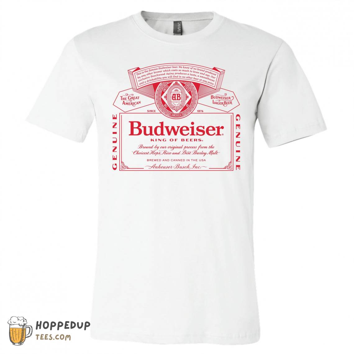 Budweiser King Of Beers Red Label White Custom T Shirts