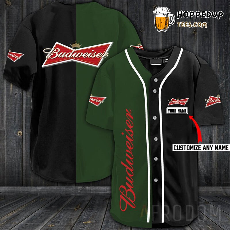Budweiser King Tribute Personalized Unique Baseball Jersey Design