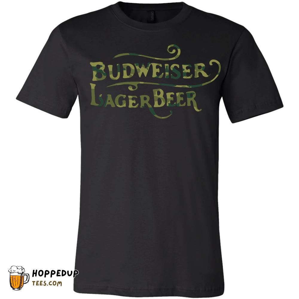 Budweiser Lager Swirl Camo Black Tee HU