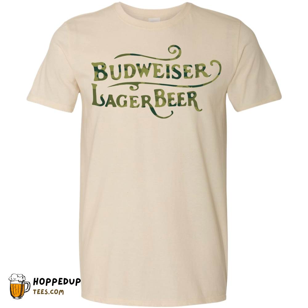 Budweiser Lager Swirl Camo Natural T-Shirt HU