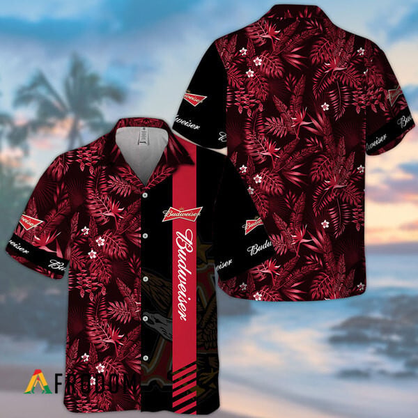 Budweiser Midnight Tropical Foliage Hawaiian Shirt HU