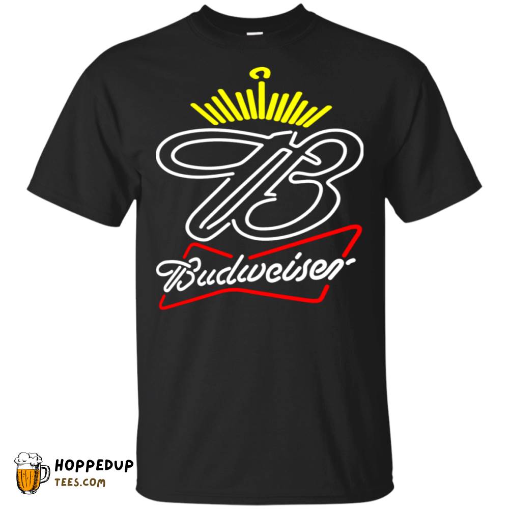 Budweiser Neon Style Custom Designed T-Shirt HU