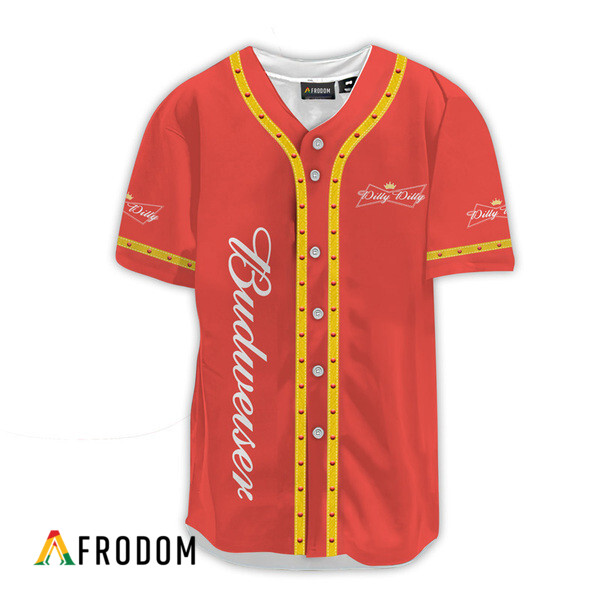 Budweiser Red Dilly Dilly Baseball Jersey HU