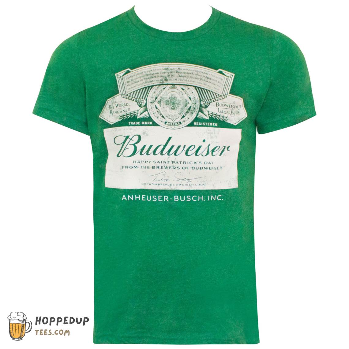 Budweiser St. Patricks Day Green Label Custom T Shirts