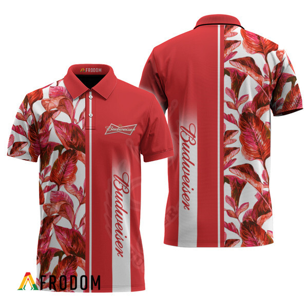 Budweiser Tropical Palm Hawaiian Polo Shirt HU