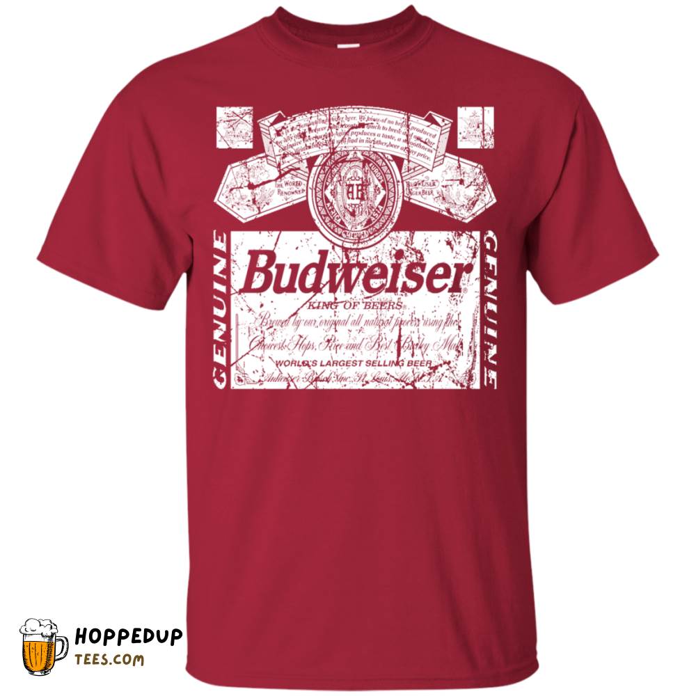 Budweiser White Worn Pattern Label Tee HU