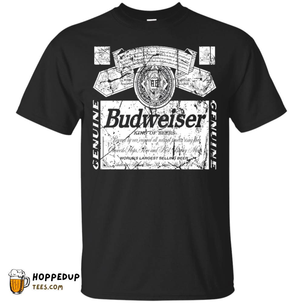 Budweiser White Worn Pattern Label Tee HU
