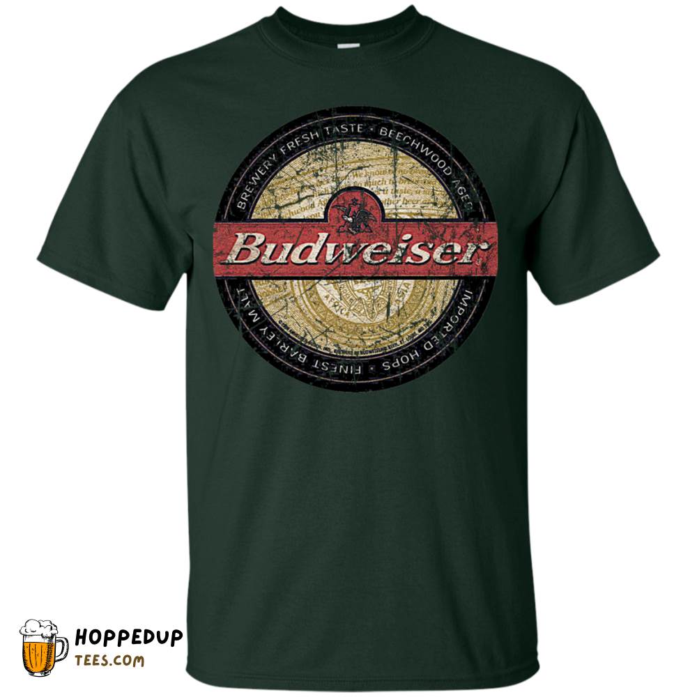 Budweiser Worn Pattern Coaster Design T-Shirt HU