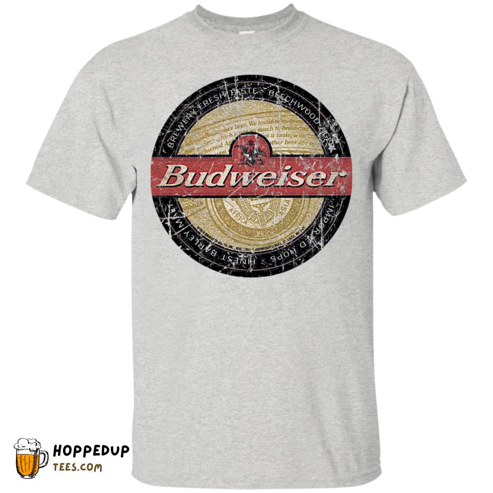 Budweiser Worn Pattern Coaster Design T-Shirt HU