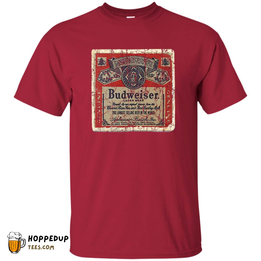 Budweiser Worn Pattern Coaster T-Shirt HU Budweiser Worn Pattern Coaster T-Shirt HU