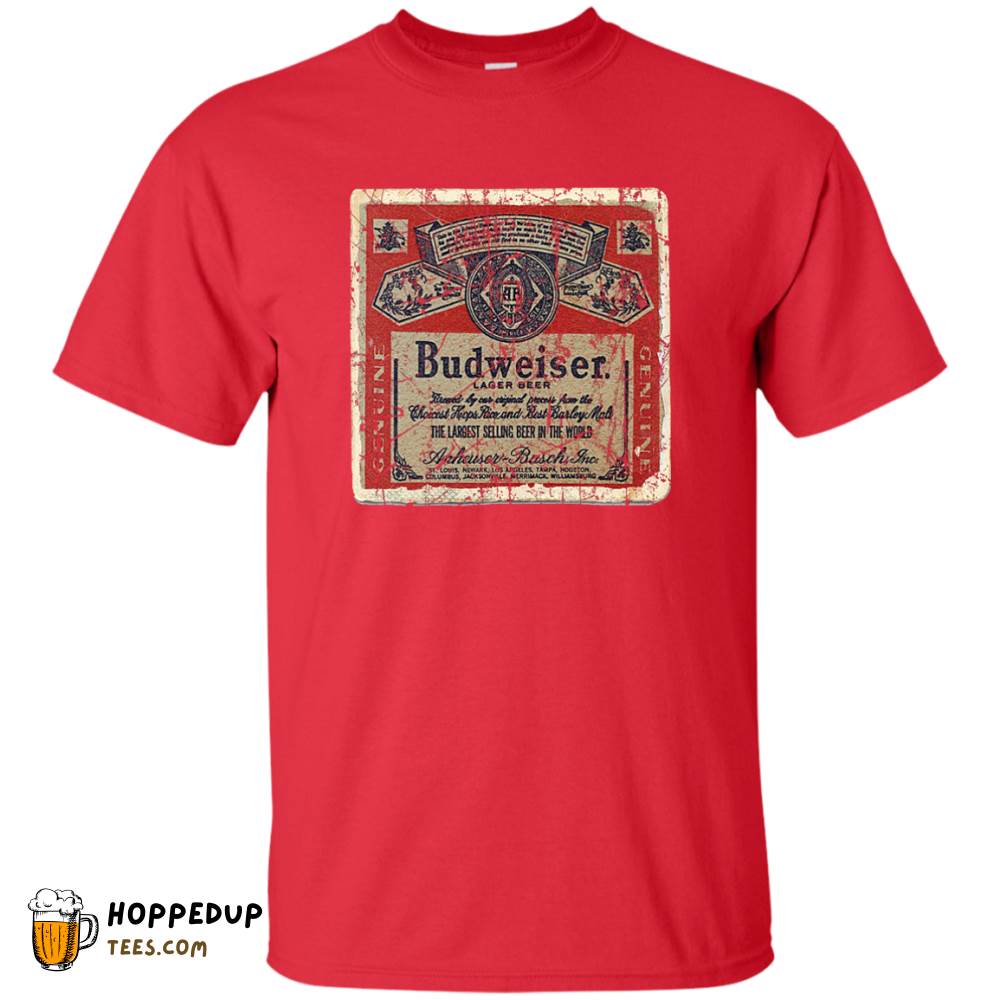Budweiser Worn Pattern Coaster T-Shirt HU
