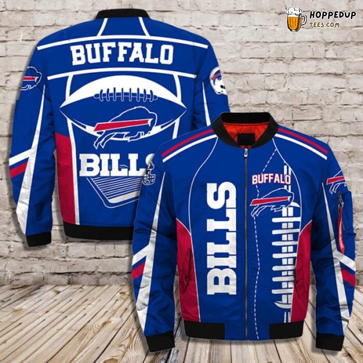 Buffalo Bills 3D Printful Bomber Jacket Third Edition Sporty Design Series
