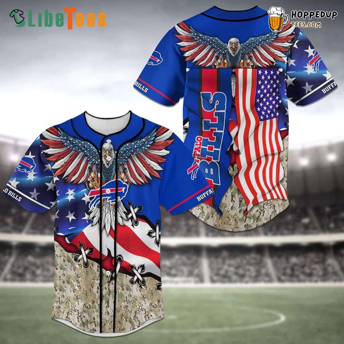 Buffalo Bills Baseball Jersey Eagle American Flag Perfect Gifts For Your Loved Ones Jersey Shirt