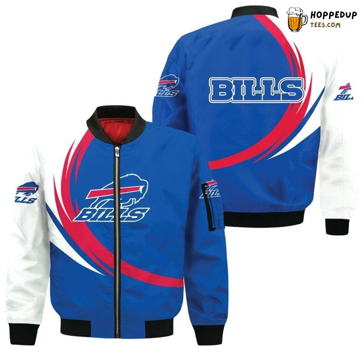 Buffalo Bills Curved Graphic Bomber Jacket Unique Sport Design Enthusiasts