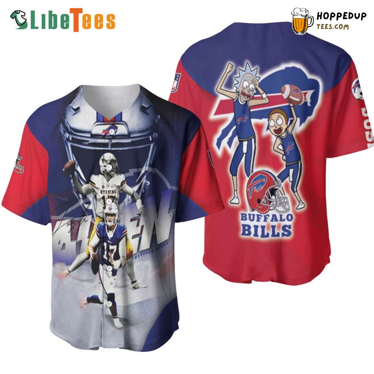 Buffalo Bills Josh Allen Cartoon Rick Morty Baseball Jersey Gift