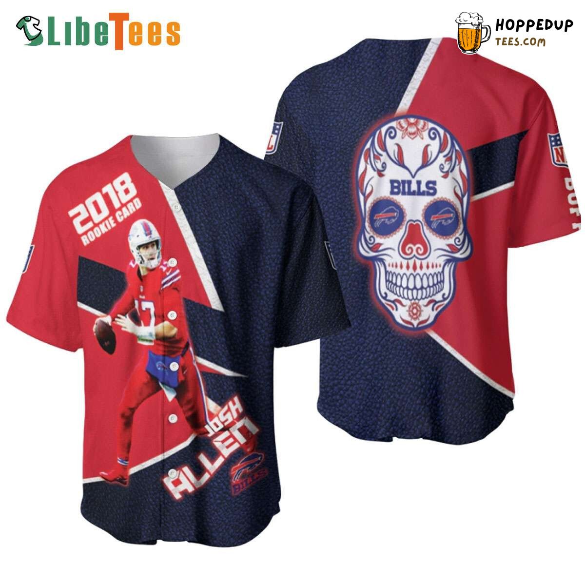 Buffalo Bills Josh Allen Lava Skull 2018 Rookie Baseball Jersey