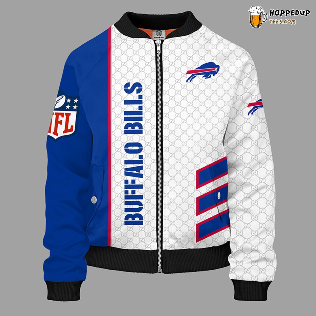 Buffalo Bills NFL Blue Distinct Unisex Bomber Jacket Signature