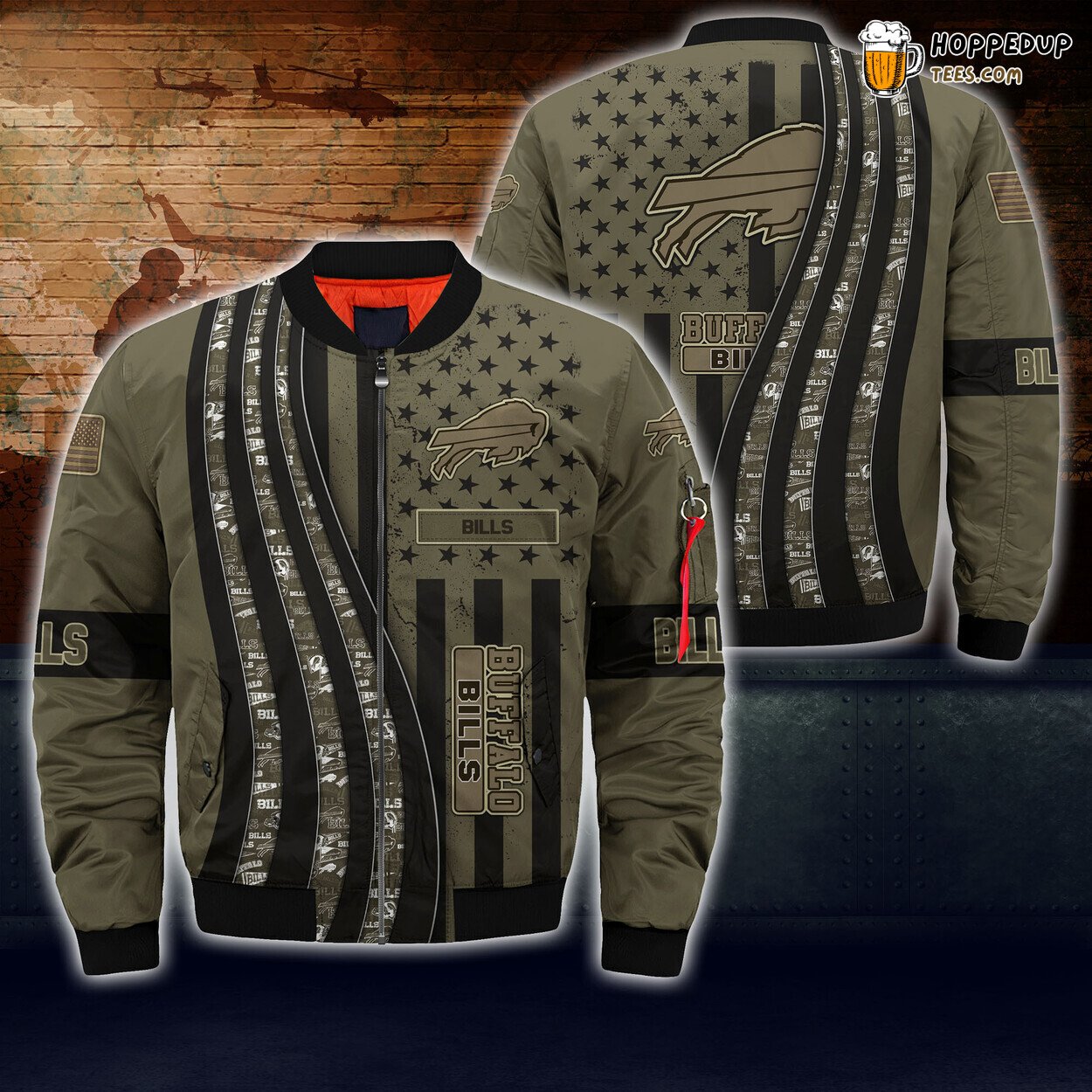 Buffalo Bills NFL Camo Bomber Jacket Seasonal Elite Design Trendy Selection