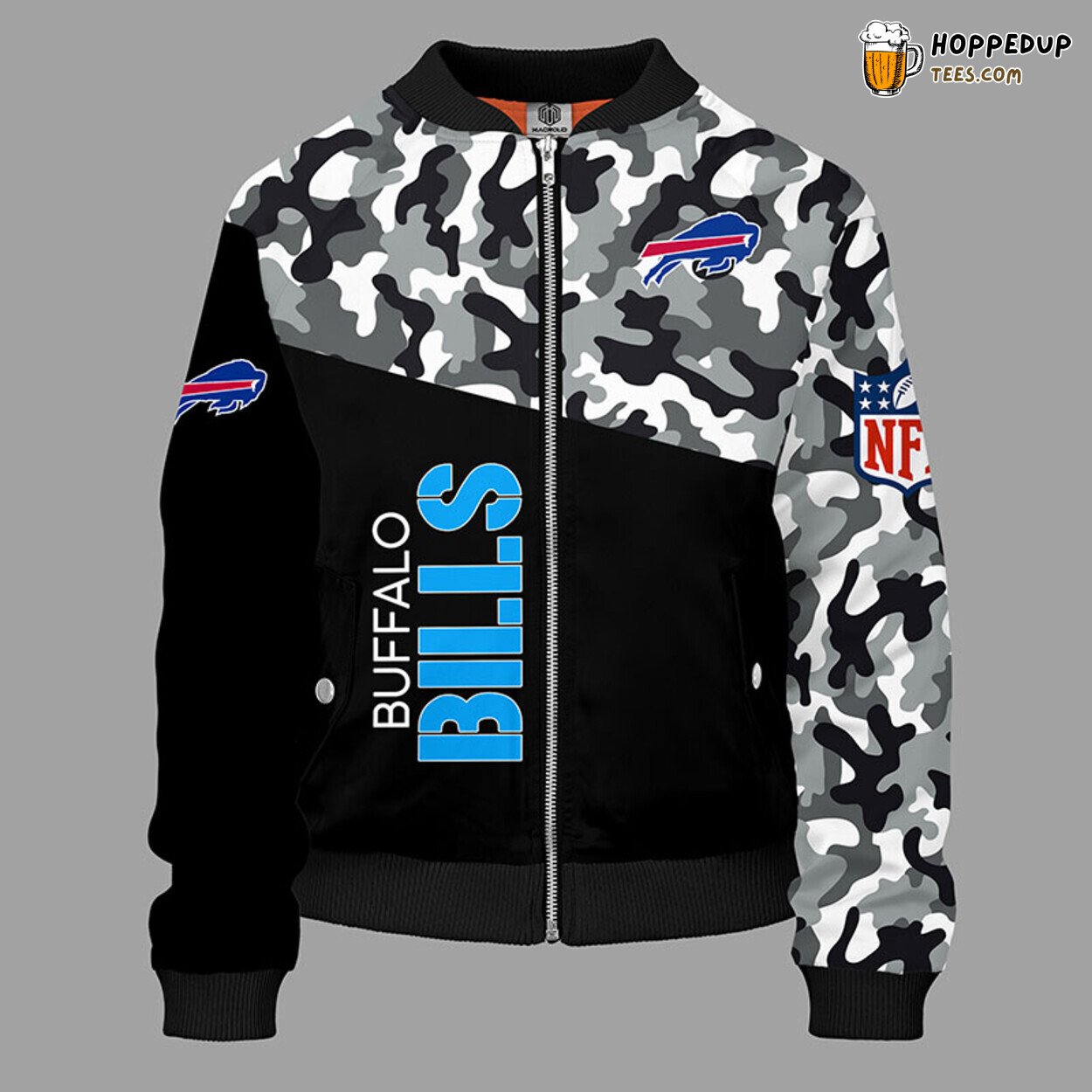 Buffalo Bills NFL Camouflage Blue Red Bomber Jacket Unique Theme