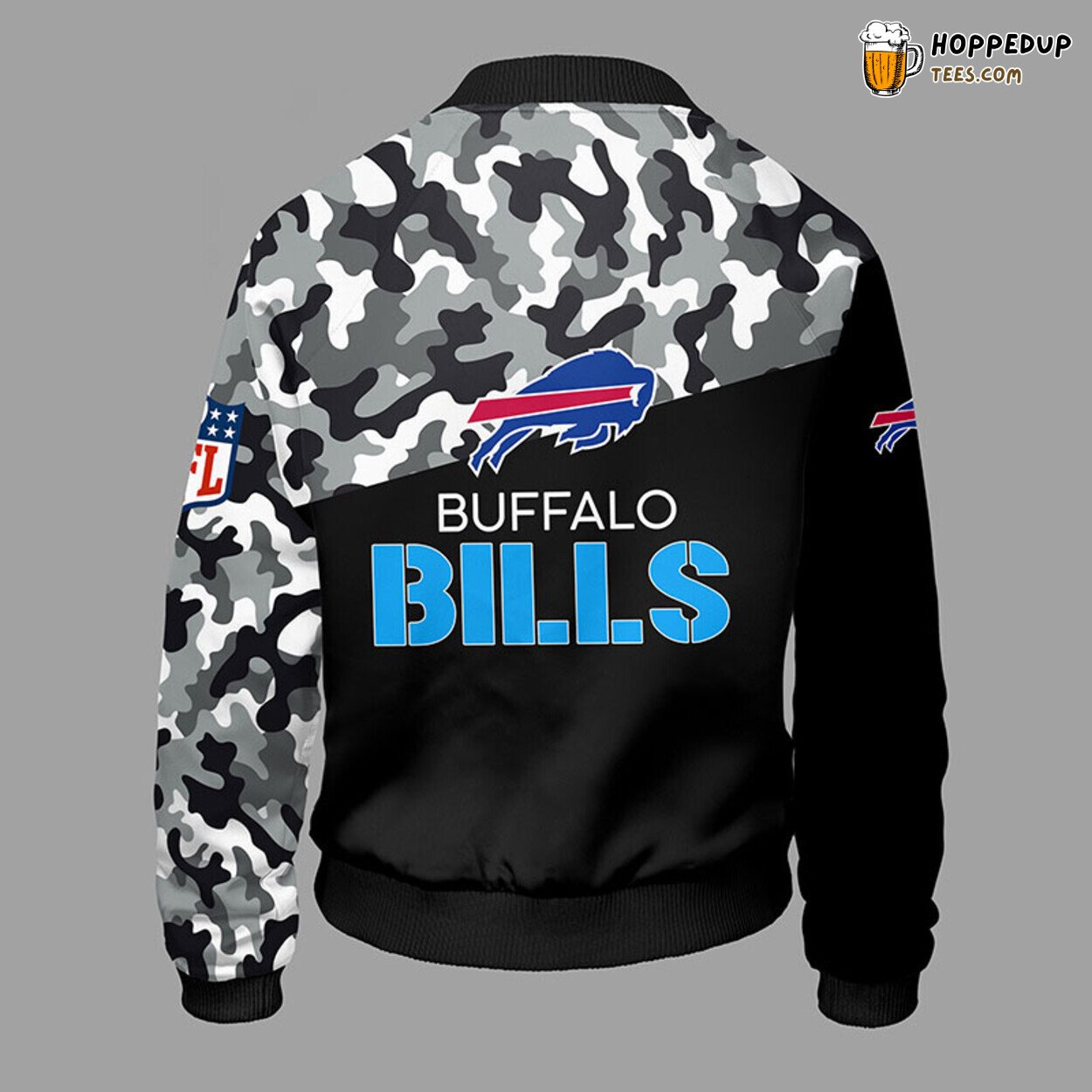 Buffalo Bills NFL Camouflage Blue Red Bomber Jacket Unique Theme