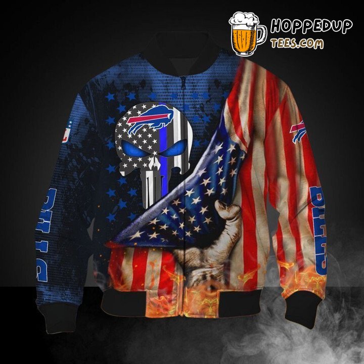 Buffalo Bills NFL Patriotic American Flag Themed Bomber Jacket