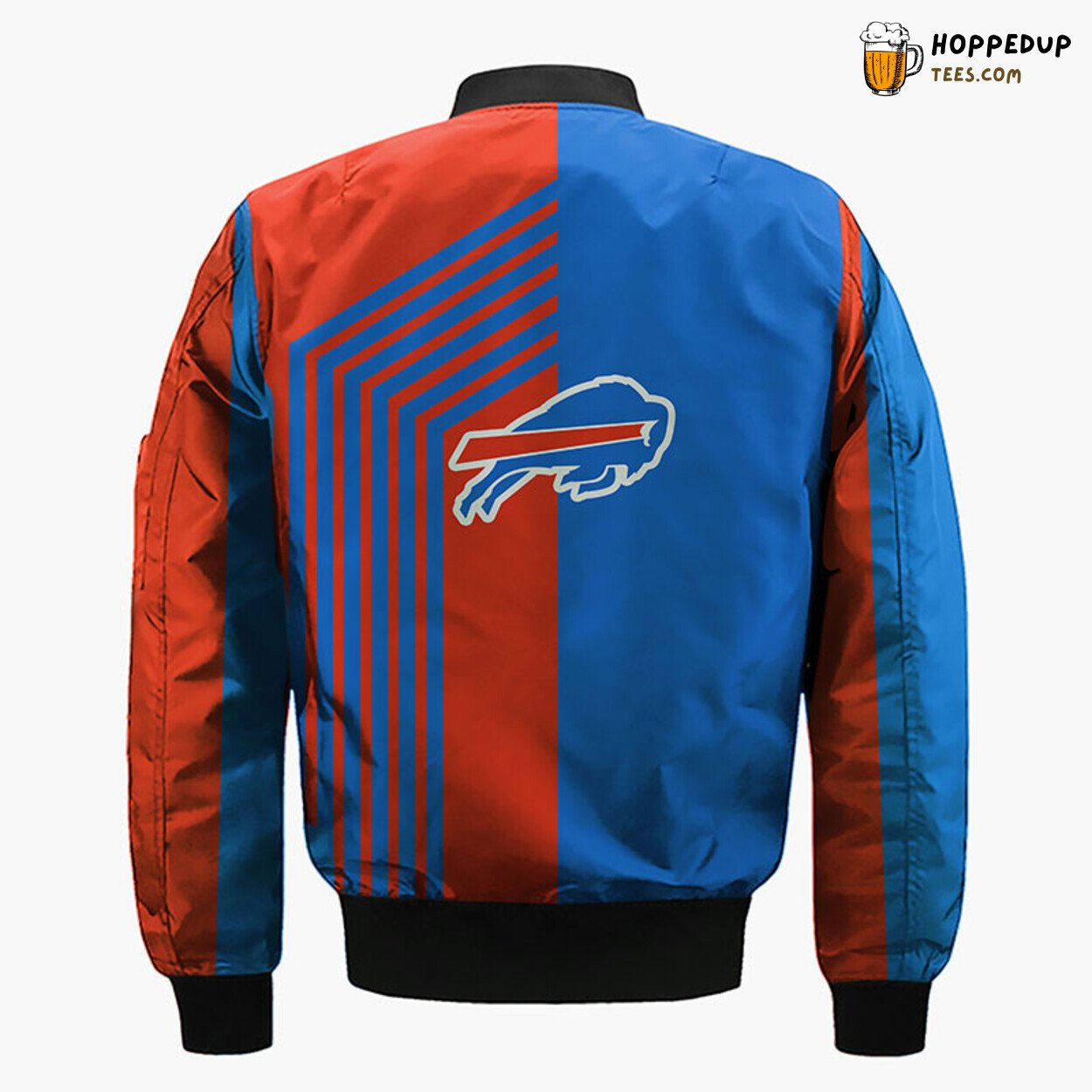 Buffalo Bills NFL Skull Red Blue Bomber Jacket Distinct Design