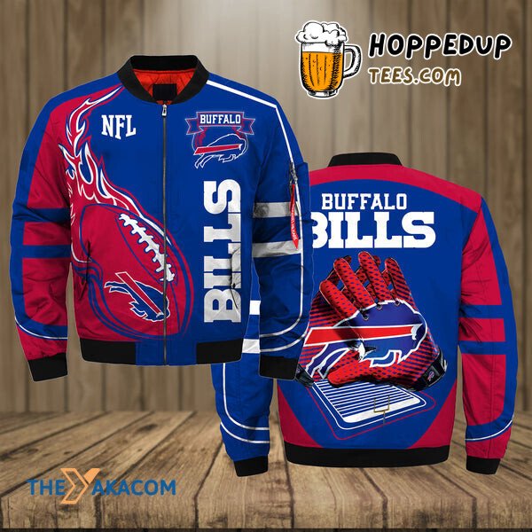 Buffalo Bisons Bills Hand Symbol Gift Bomber Jacket Christmas Outerwear Team
