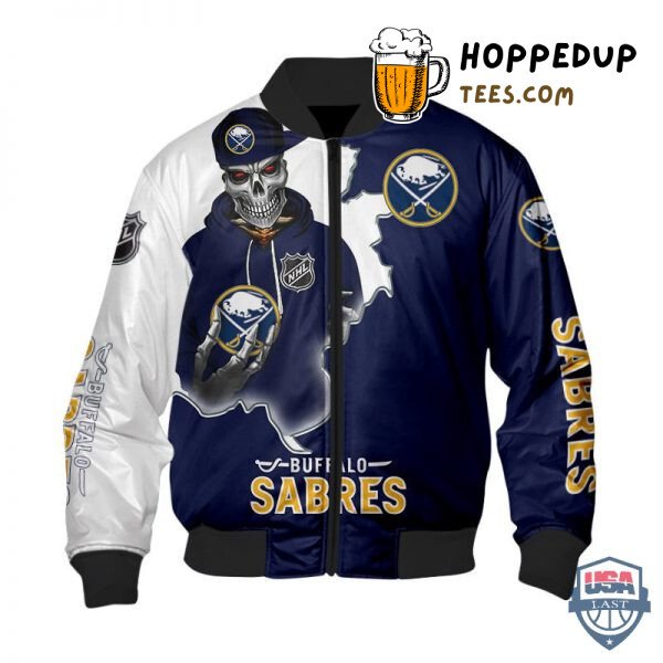 Buffalo Sabres NHL Intimidating Death Skull Bomber Jacket Edge