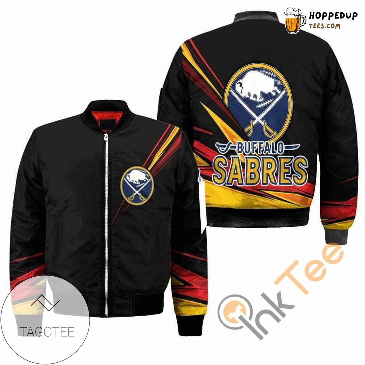 Buffalo Sabres NHL Sleek Black Fan Base Bomber Jacket Edition