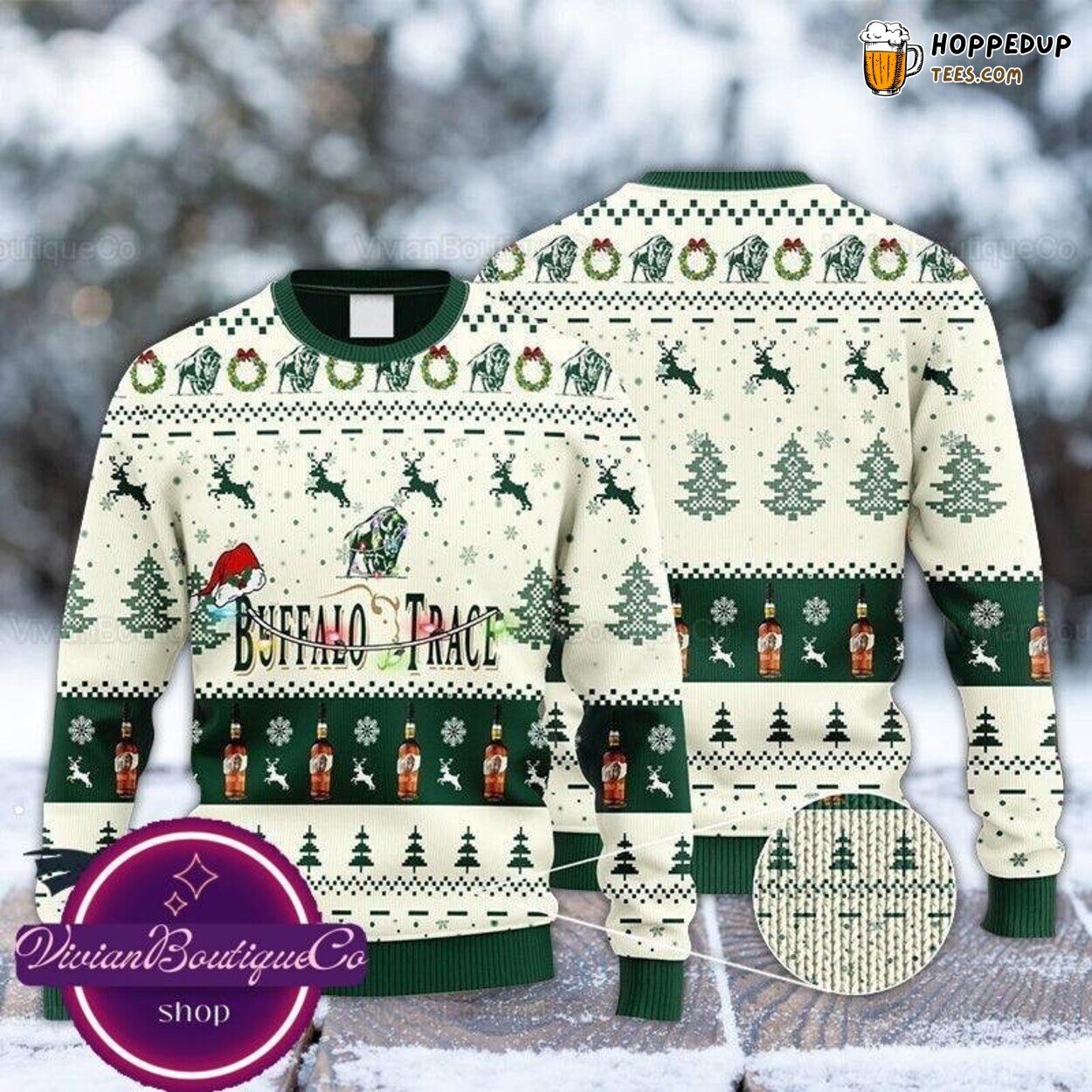 Buffalo Trace Bourbon Inspired Christmas Ugly Sweater Distinctive Gift