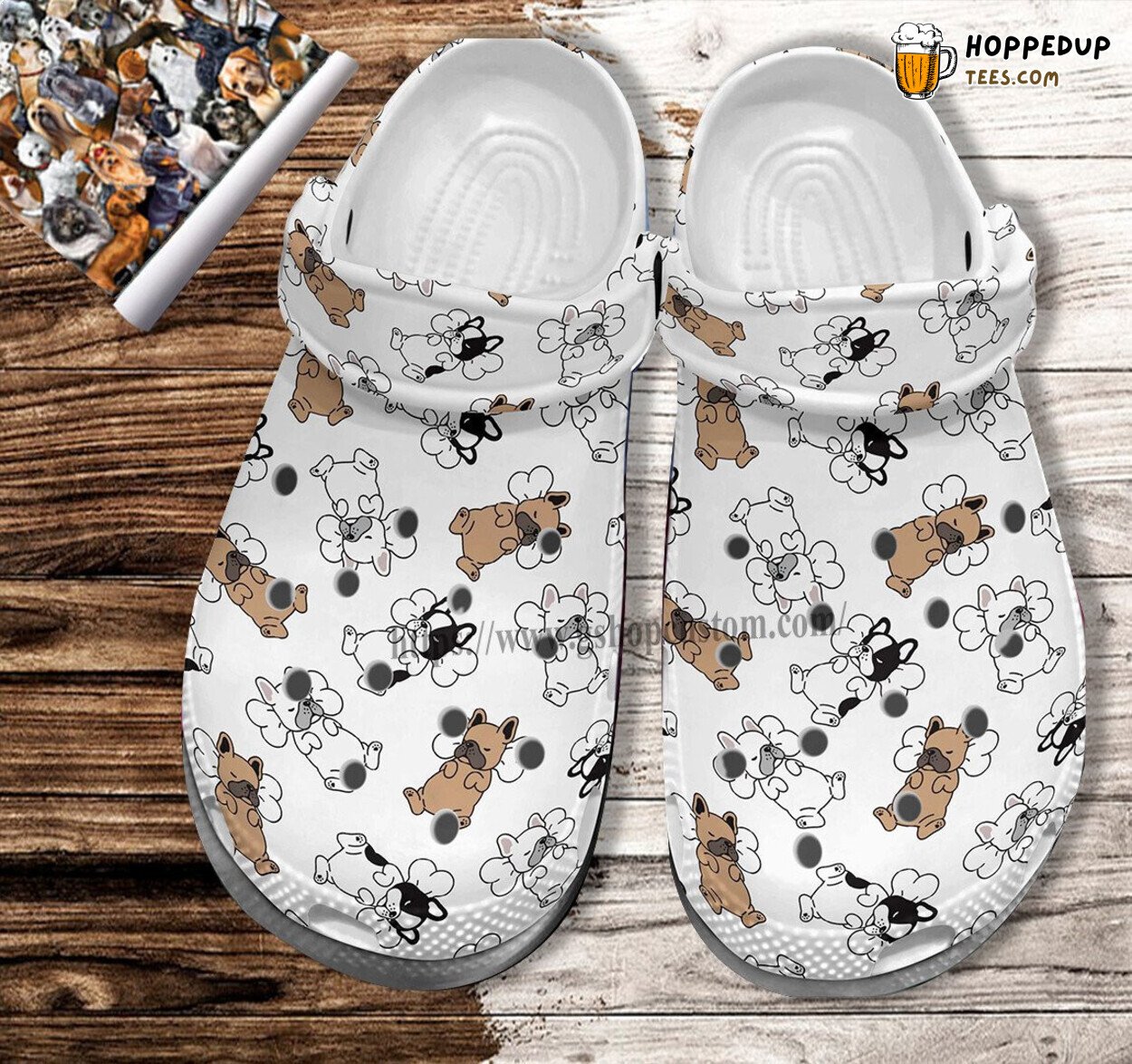 Bull Dog Pattern Croc Shoes Mother Day 2022 Dog Mom Lover Design