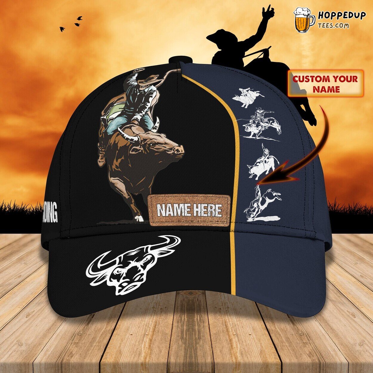 Bull Riding in Texas 3D Classic Cap Personalized Unique Design Edition