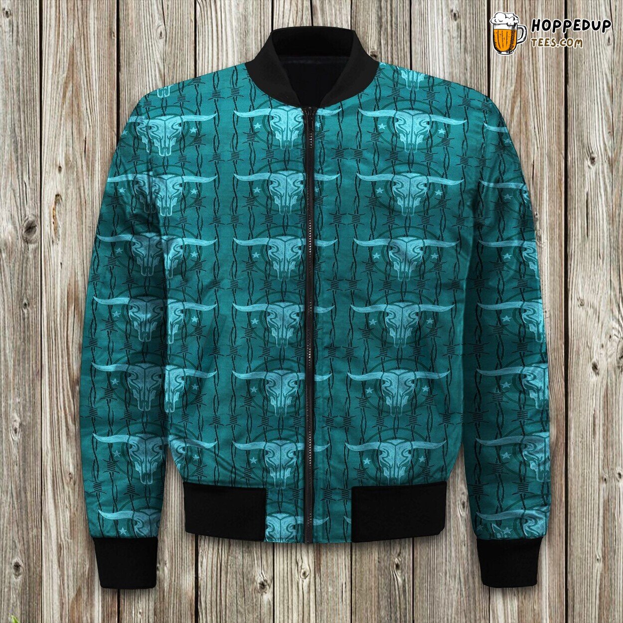 Bull Skull Western Cowboy Awesome Bomber Jacket