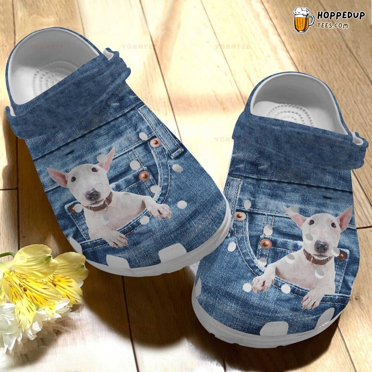 Bull Terrier In Pocket Lover Gift Themed Comfortable Rubber Clog Shoes