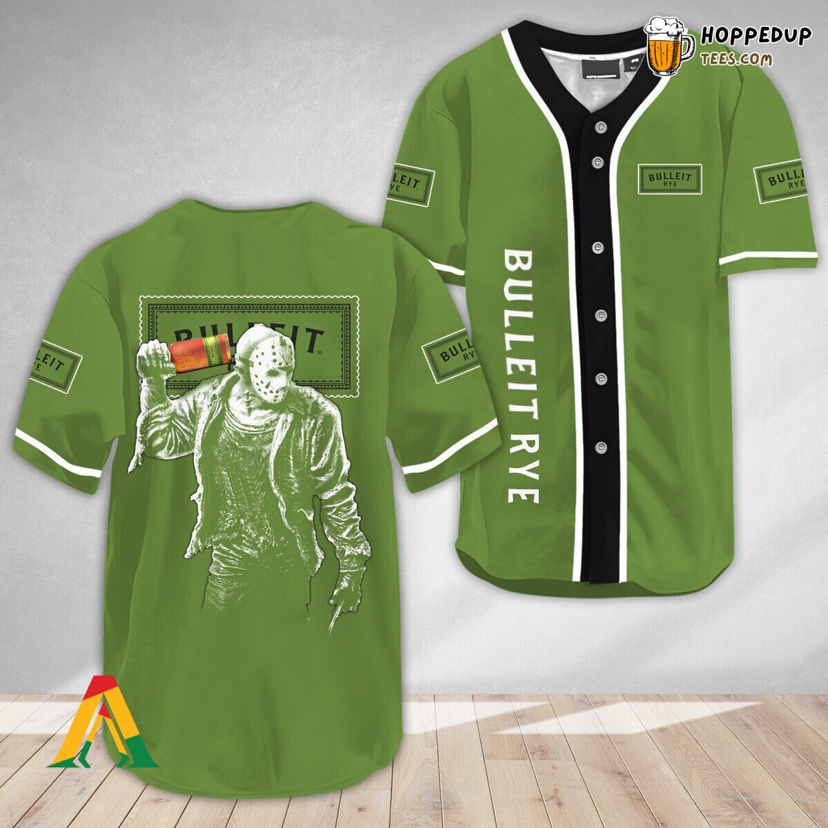Bulleit Rye Whiskey Jason Voorhees Unique Horror Baseball Jersey Wear