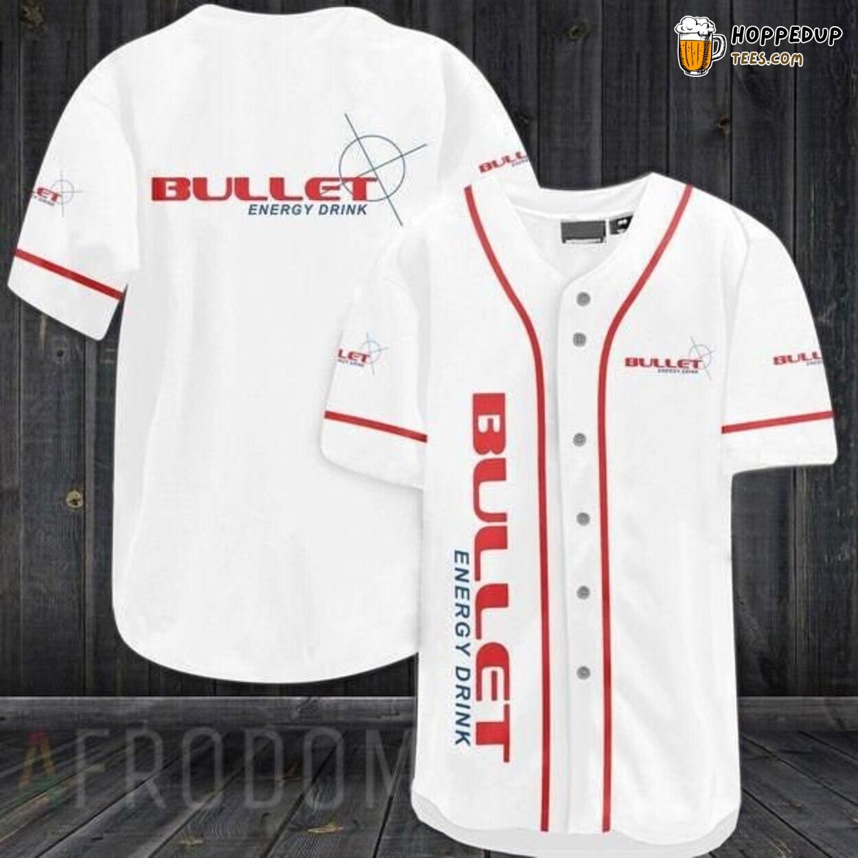 Bullet Energy Drink Logo White Baseball Jersey Sporty Team Gear