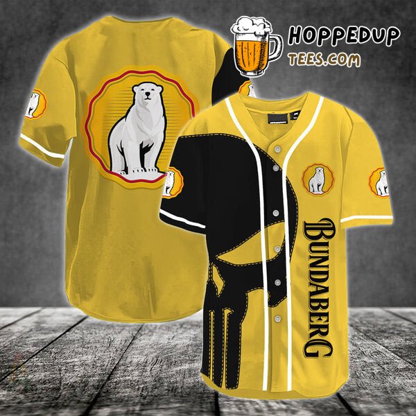 Bundaberg Skull Design Black Baseball Jersey Unique Distinctive Edition