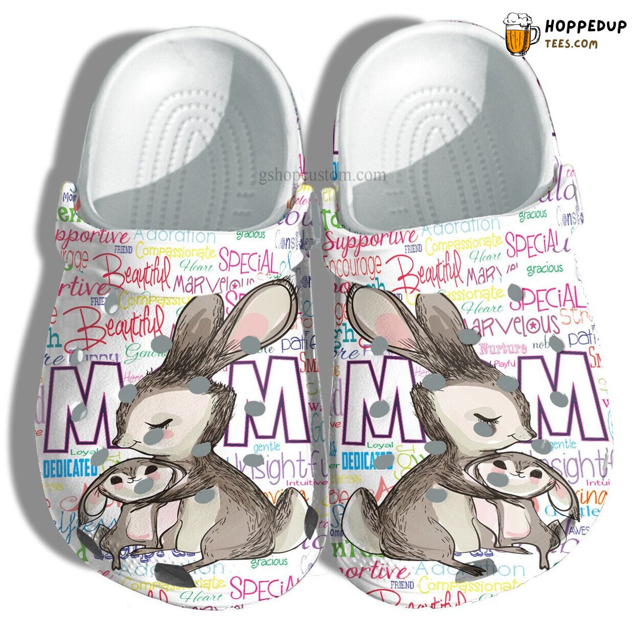 Bunny Mom Baby Grandma Themed Comfortable Unique Croc Clogs