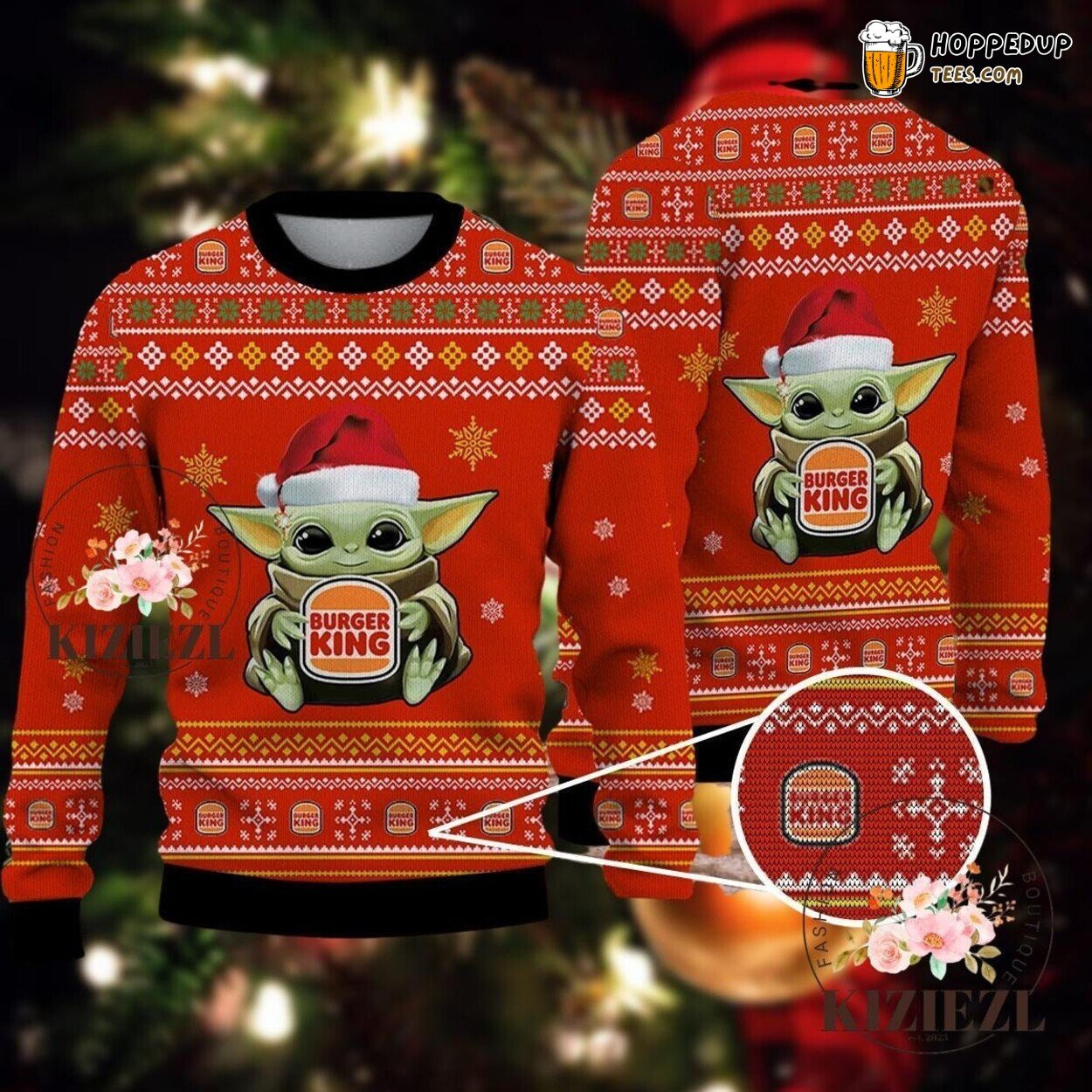 Burger King Ugly Christmas Sweater Fast Food Themed Men Wear