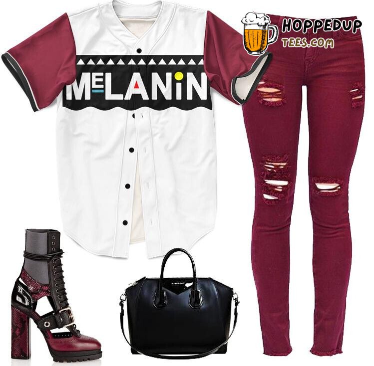 Burgundy Melanin Beauty 3D Printed Baseball Jersey Shirt Pride