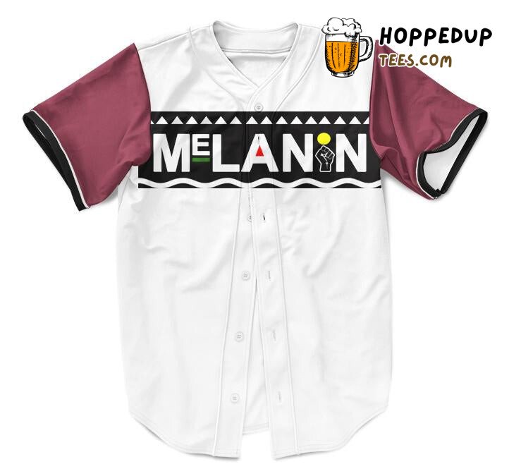 Burgundy Melanin Beauty 3D Printed Baseball Jersey Shirt Pride