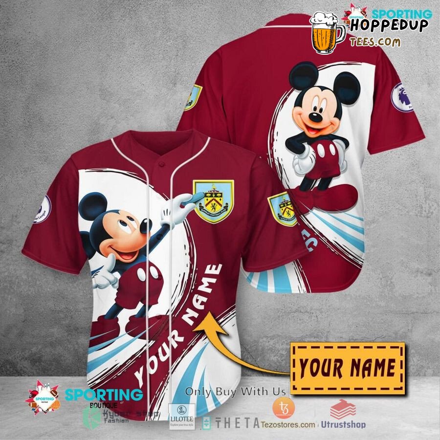Burnley FC Custom Name Mickey Baseball Jersey Unisex Shirt